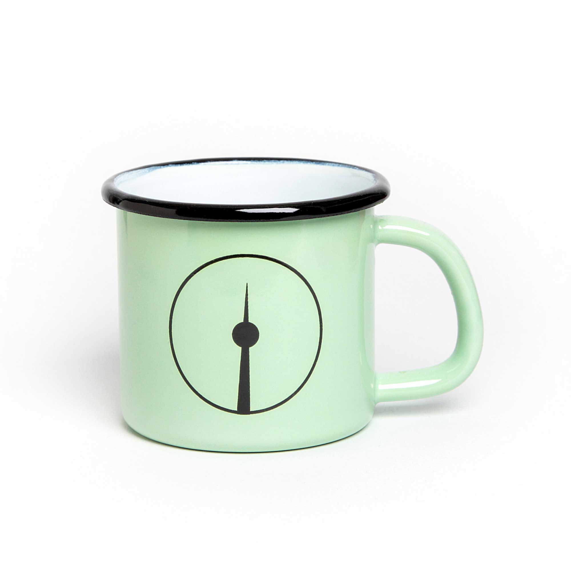 emaille-tasse-l-hellgruen-seite-dekor-fernsehturm-alex-warengruppe-ost-berlin